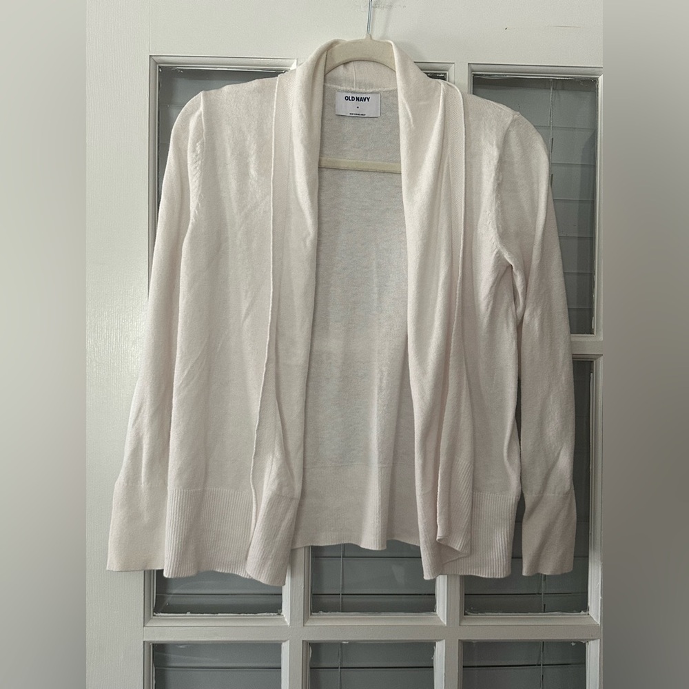 Old Navy Women’s M White Open Front Long Sleeve Cardigan | SKU 0172